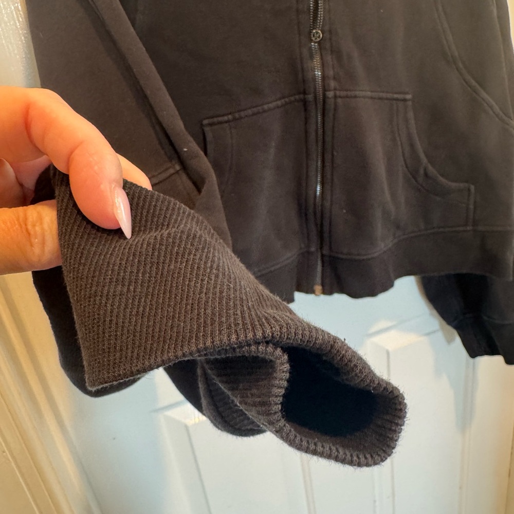 Lululemon Black Zip-Up Oversized Crop Scuba Hooded Jacket Size XL/XXL - Picture 3 of 15